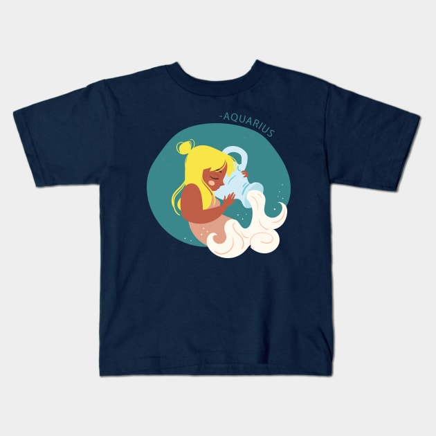 Aquarius Kids T-Shirt by gnomeapple